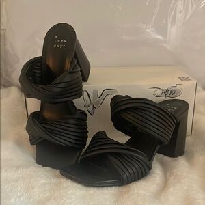 A New Day Women's Black Heeled Sandals